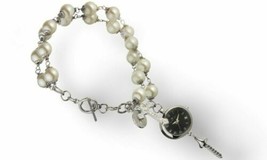 NEW Tavan 14007 Womens Rosary Ladies Pearl Bracelet WATCH White Jesus Cute Charm - £11.86 GBP