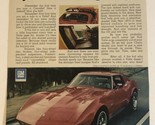1973 Chevrolet Corvette Vintage Print Ad Advertisement pa12 - £7.08 GBP