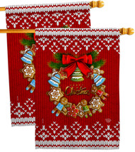 Gingerbread Wreath - Impressions Decorative 2 pcs House Flags Pack HP192249-BOAE - £47.79 GBP