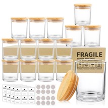 SUPMIND 15 Pack Clear Empty Candle Jars with Bamboo Lids and Sticky Labe... - $50.99