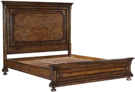 KING BED EDWARD OLD WORLD RUSTIC PECAN DISTRESSED SOLID WOOD ROUNDED BUN... - £3,459.75 GBP