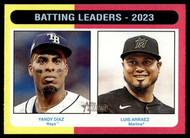 2024 Topps Heritage Batting Leaders Yandy Diaz Luis Arraez Rays Marlins #306 - £2.34 GBP