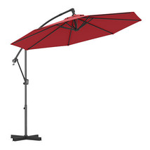 10 Feet Offset Hanging Umbrella with Base and Infinite Tilt-Wine - Color... - $2,887.03 MXN