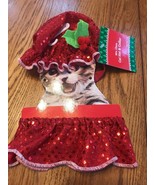 Mrs. CLAUS HAT &amp; COLLAR Cat Or Pet Ships N 24h - $21.73 CAD