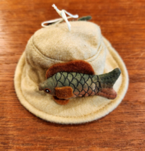 Fabric Fishing Hat Ornament/DOLL Hat 3.5&quot; - £4.63 GBP
