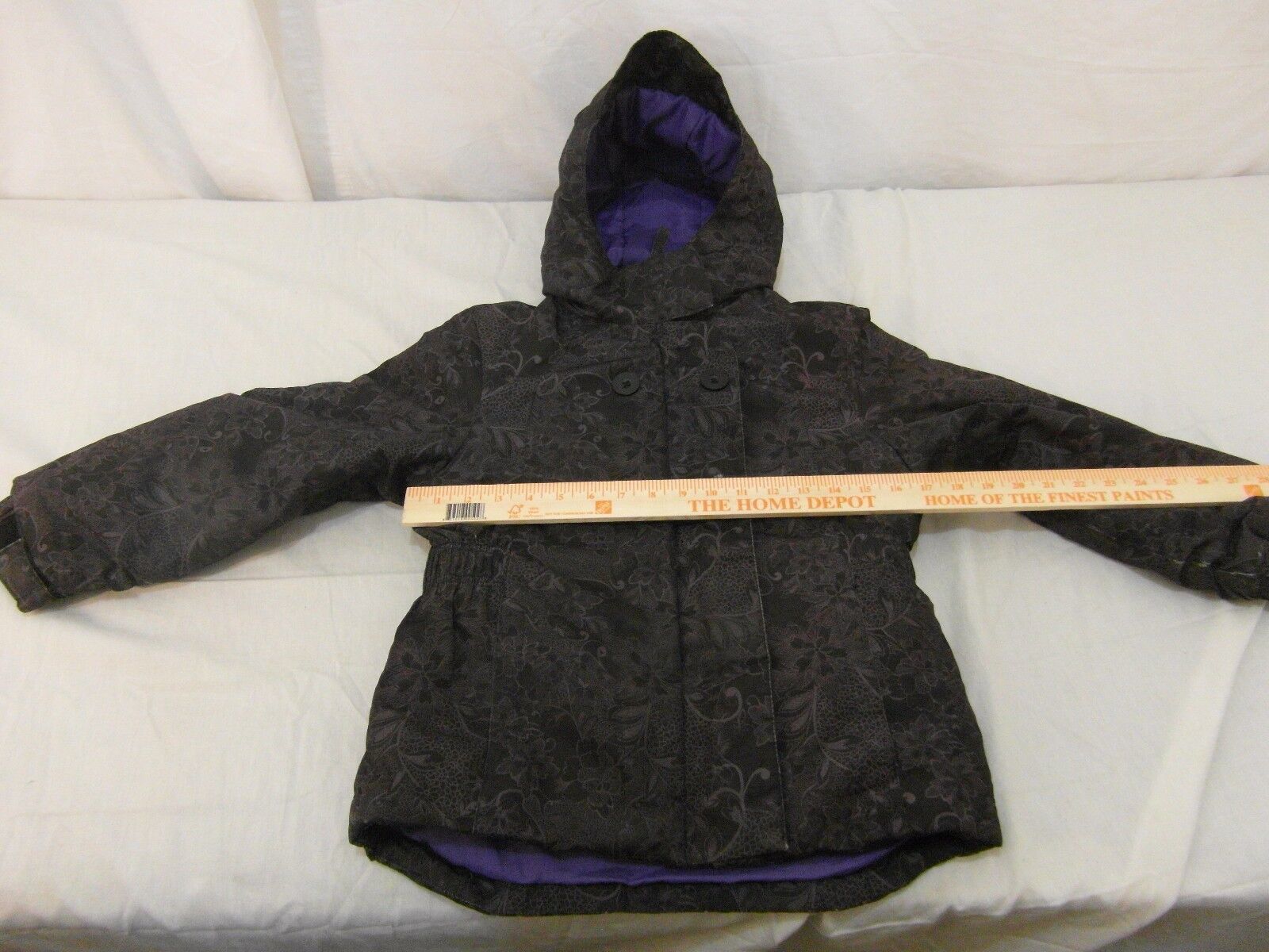 Children Youth Girl&#39;s Cherokee Black Purple Gray Winter Full Zip Coat 32003 - $10.83