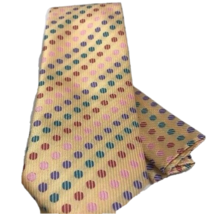 Barcelona Cravatte Men&#39;s Tie Hanky Beige Pink Teal Lavender Fuchsia Polka Dot - £15.71 GBP