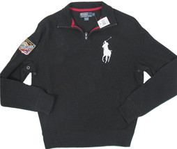 NEW Polo Ralph Lauren Big Pony1/2 Zip Sweatshirt! *Ski Patch*  Black  Na... - £54.82 GBP