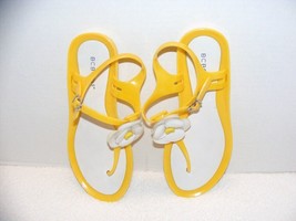 Bcbgilrs Yellow Rubber Flip Flop Sling Back Designed Sandals Size 9 Guc - £15.74 GBP