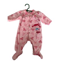 Carters Girls Baby Infant Size 0 3 months Footed Pajamas 1 Piece Snap Up Pink Lo - $7.69