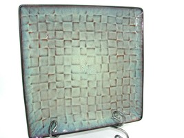 La Dolce Vita 10 Inch Aqua Square Dinner Or Decorative Plate Freedom Collection - £20.96 GBP