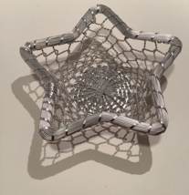 Star Shaped Silver Tone Wire Metal Mesh Basket - £12.88 GBP