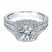 1.36Ct Round Simulated moissanite Engagement Ring 14k White Gold FN Jewelry gift - £132.29 GBP