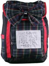 Gwen Stefani Harajuku Lovers Black Green Red Yellow Plaid Rucksack Backpack NEW - £39.78 GBP