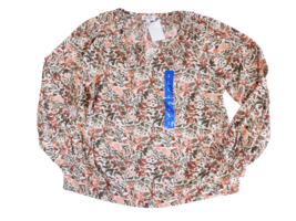 Jessica Simpson Ladies&#39; V-Neck Blouse Boho Neutral Cream Floral Large - £11.95 GBP