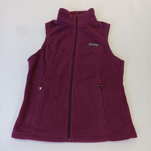 Columbia Sportswear WL1023 Women's Red Full Zip Fleece Benton Springs Vest Sz M image 11