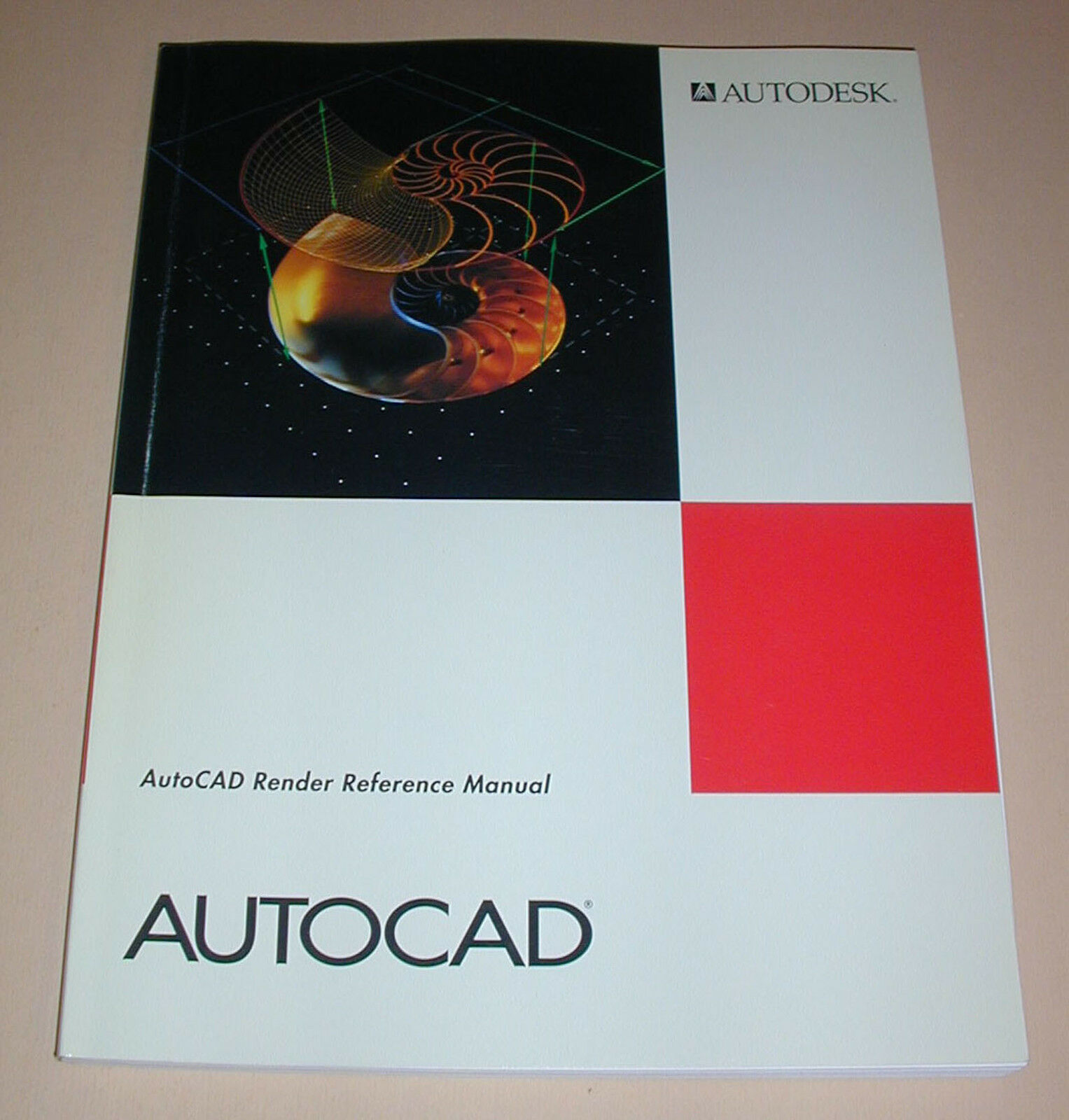 AutoCAD Render Reference Manual Development System Release 12 1992 - $12.99