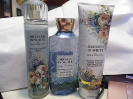 Dressed In White Bath &amp; Body Works Body Cream &amp; Body Wash &amp; Fragrance Mist - £40.88 GBP