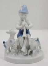 Gerold Porzellan Bavaria Boy Playing Flute for Goats Porcelain Figurine Germany - £19.32 GBP