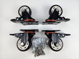 (4) Set of 3&quot; locking caster wheels Heavy Duty w/ mounting hardware Unused - £18.55 GBP