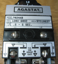Timing Relay Agastat 7024AB (4 Pole Model) 120VAC Coil Time 0.5 - 5.0 S NOS - $175.75