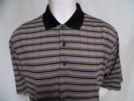 Greg Norman Play Dry Multi Color Striped Golf Short Sleeve Polo Shirt XL XLarge - £29.71 GBP