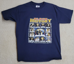 Vintage Y2K Black History Dark Blue Kids Tshirt Large - £14.54 GBP