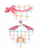 Vibrant Life Visor Hat &amp; Bandana  Windowpane Rainbow  White/Multi  XXS/XS - $18.79