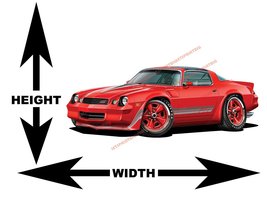 1981 Chevrolet Camaro T-Top Red Muscle Car Art Wall Decal - £33.03 GBP+