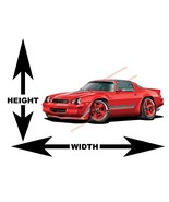 1981 Chevrolet Camaro T-Top Red Muscle Car Art Wall Decal - $57.62 CAD+