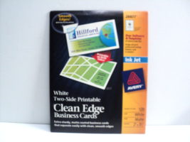 Avery Business Cards Clean Edge White Matte 120 2&quot; x 3 1/2&quot; 2-Side Print... - $18.87