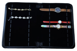 Watch Bracelet POUCH display caddy 20 watches insert travel folder leathertte - £31.52 GBP