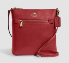 New Coach CE871 Mini Rowan File Bag Crossgrain Leather 1941 Red - £73.16 GBP