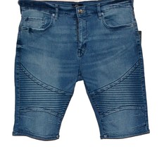 True Religion Men&#39;s Rocco Moto Blue Denim  Cotton Casual Shorts Size 36 - £71.77 GBP