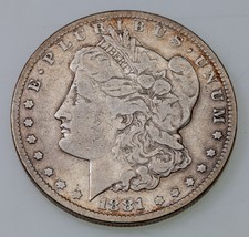 1881-CC $1 Silver Morgan Dollar in Very Good VG Condition, Light Gray Color - £356.20 GBP