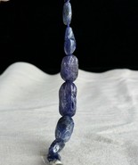 NATURAL BLUE SAPPHIRE CARVED 5 PCS 91.84 CARATS LONG DRILLED BEADS FOR D... - £1,275.77 GBP