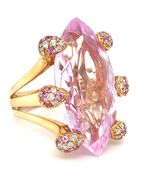 18k Rosa Gold 22.1ct Pink Topas Cocktail Ring 1 Karat Dia + Saphir Acc G... - €3.806,68 EUR
