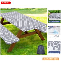 Durable Waterproof Tablecloth and Bench Covers Set - Ideal for Camping 3... - $37.57