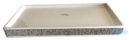 Bella Lux Vanity Tray White Crystal Rhinestones Bling Bathroom Accessory - £25.18 GBP