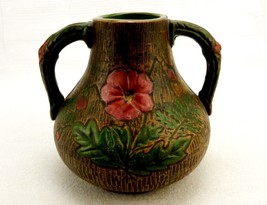 Red Wing 2-Handle Jug Vase, Union Stoneware Brown Brushware #127, Vintag... - $146.95