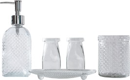 Bathroom Accessories Set 6PCS Soap Dispenser Square Gargle Cup 2 Glass Jars Soap - $46.65