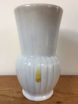 Antique Vintage 30s Art Deco Gray Light Blue Ombre Ceramic Flower Vase 8... - $29.99