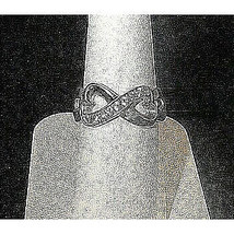 925 STERLING SILVER OPEN HEARTS CZ RING SIZE 6.75 SKY - $28.51