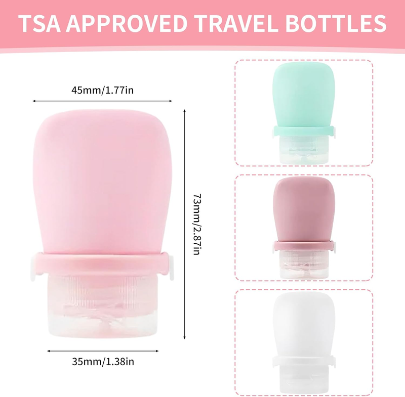 4 Pack 1Oz Silicone Travel Bottles Leak Proof Squeeze Bottles for Toiletries Sha Item image 2