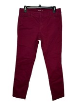 Old Navy Women&#39;s  Pants Pixie Chino  Mid-Rise Flat Front Stretch Red 3Size 30 - £15.81 GBP