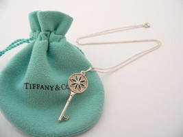 Tiffany Co Diamond Flower Necklace Nature Daisy Key Pendant Chain Gift Pouch Art - £393.83 GBP