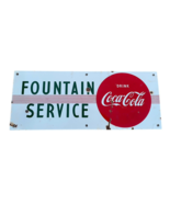 Coca Cola Fountain Service Sign Vintage Metal White Red 1940s 1950s Adve... - $13,167.61 MXN