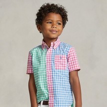 Polo Ralph Lauren Boys Poplin Color Block Check Shirt S ( 8 ) - $79.17