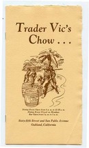 Trader Vic&#39;s Chow Restaurant Menu TIKI Oakland California 1930&#39;s - £397.45 GBP