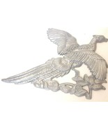 Vintage Cast Iron Flying Pheasant Gamebird Wall Plaque Silver 13&quot; - £23.31 GBP